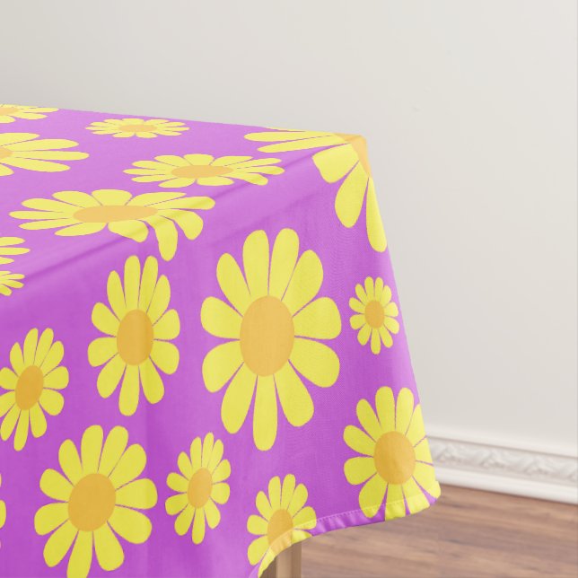 Daisy Yellow Maganta Tablecloth (In Situ)