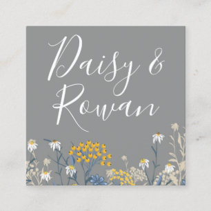 Daisy & Yellow Rowan Berries Floral Social Media Square Business Card
