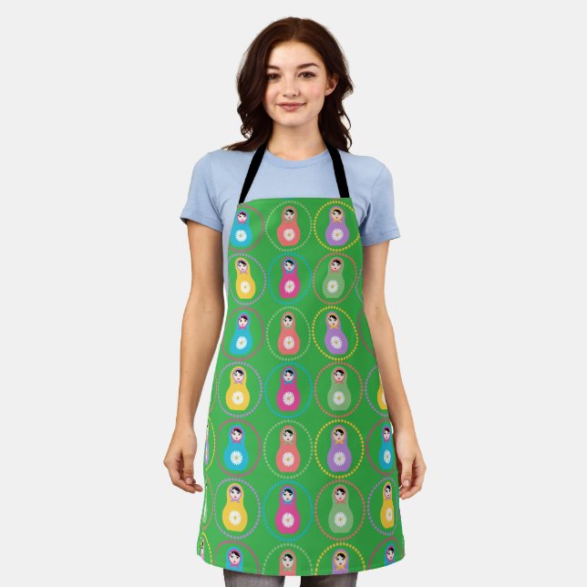 Daisyflower Matryoshka Apron (Worn)
