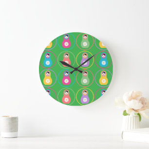 Daisyflower Matryoshka Large Clock