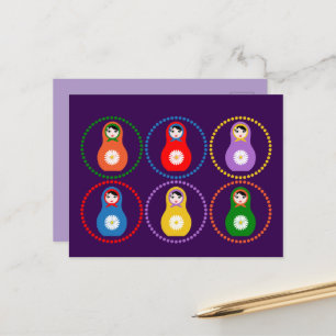 Daisyflower Matryoshka Postcard