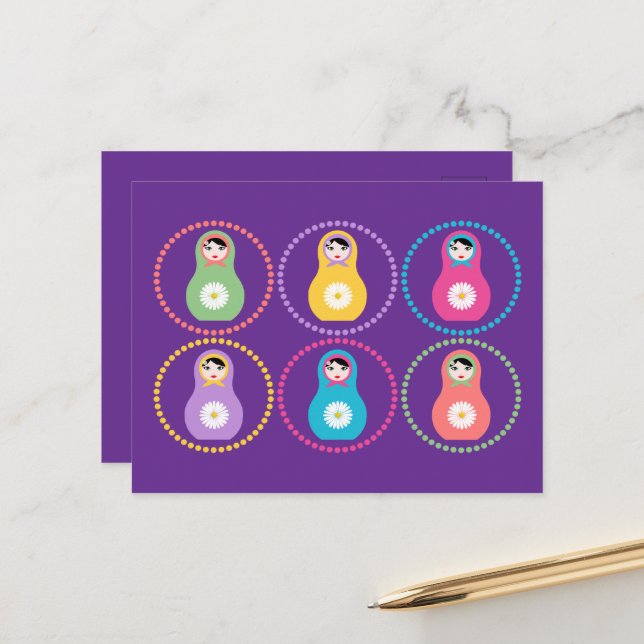 Daisyflower Missydoll Postcard (Front/Back In Situ)