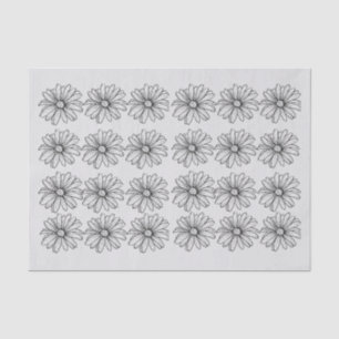 Daisys in grey tissue paper