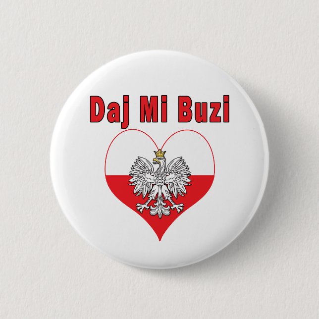 Daj Mi Buzi Eagle Heart 6 Cm Round Badge (Front)