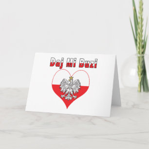 Daj Mi Buzi Eagle Heart Holiday Card