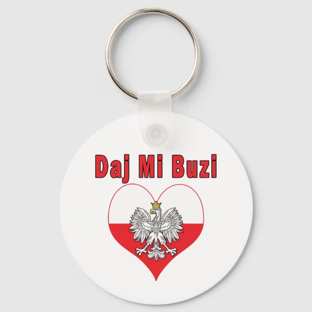 Daj Mi Buzi Eagle Heart Key Ring (Front)