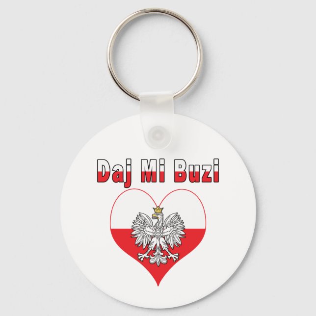 Daj Mi Buzi Eagle Heart Key Ring (Front)