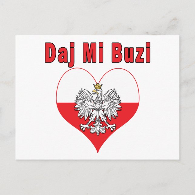 Daj Mi Buzi Eagle Heart Postcard (Front)