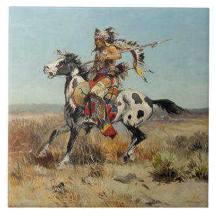 “Dakota Chief” by Charles M Russell Ceramic Tile