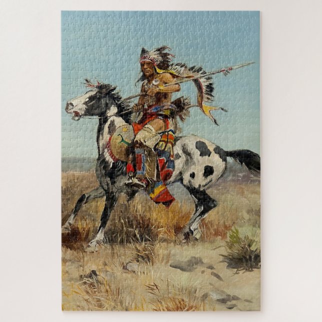 “Dakota Chief” by Charles M Russell Jigsaw Puzzle (Vertical)