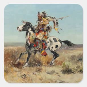 “Dakota Chief” by Charles M Russell Square Sticker