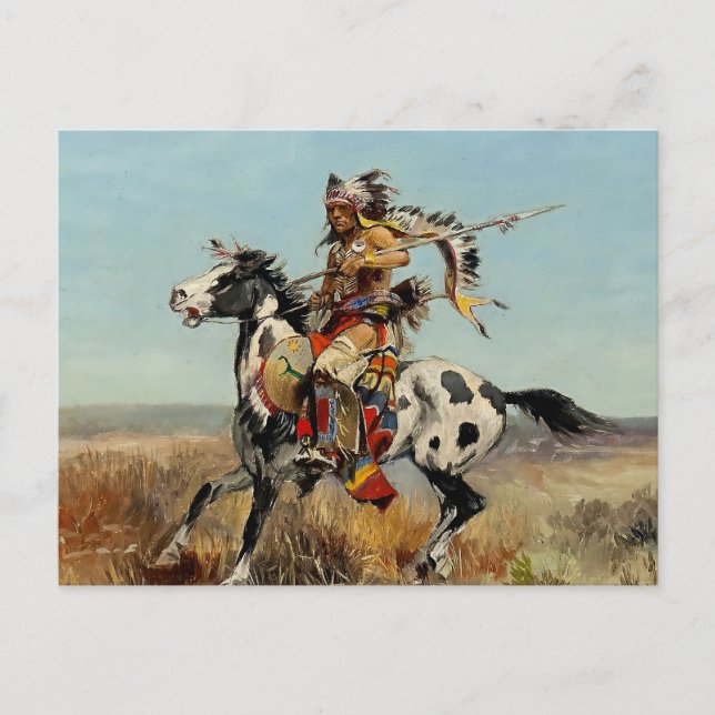 “Dakota Chief” Western Art by Charles M Russell Postcard (Front)