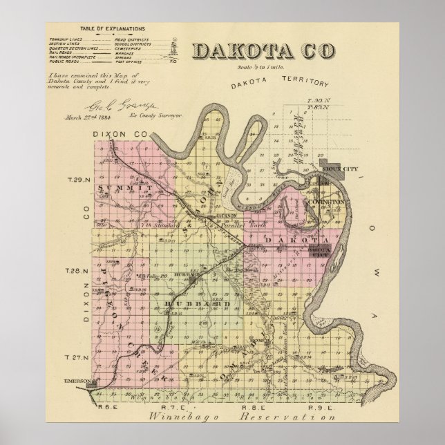 Dakota County, Nebraska Poster (Front)