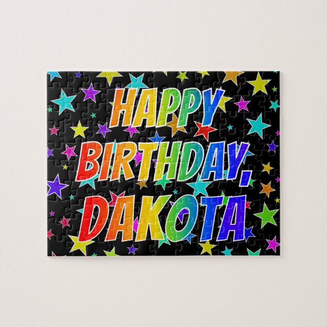 "DAKOTA" First Name, Fun "HAPPY BIRTHDAY" Jigsaw Puzzle (Horizontal)