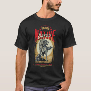 Dakota Native American Indian Born Wolf Spirit Ret T-Shirt