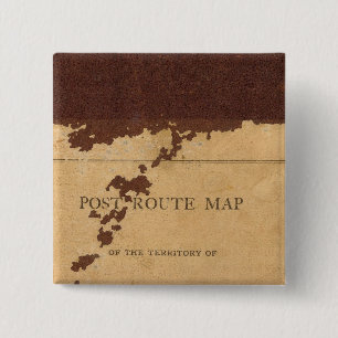 Dakota Territory post route map 15 Cm Square Badge