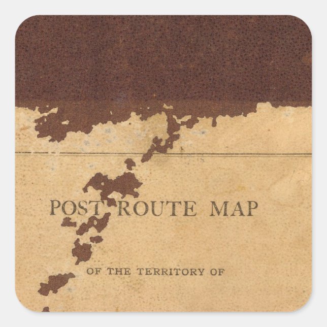 Dakota Territory post route map Square Sticker (Front)