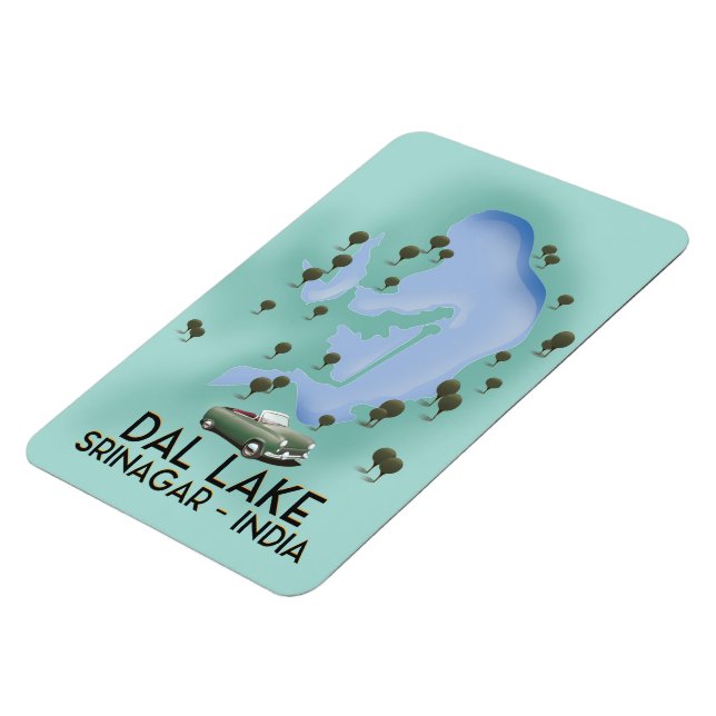 Dal Lake,Srinagar,India travel poster Map Magnet (Left Side)
