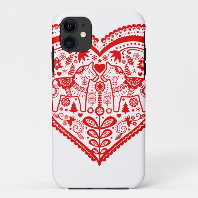 Dala Heart Case-Mate iPhone Case (Back)