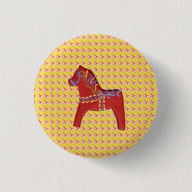 Dala Horse 3 Cm Round Badge (Front)