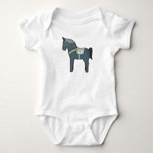 Dala horse baby bodysuit
