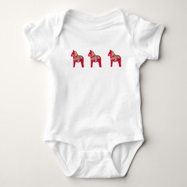 Dala Horse Baby Clothes Baby Bodysuit (Front)
