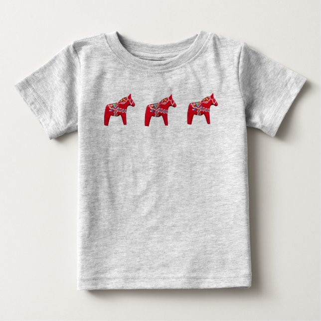 Dala Horse Baby Romper Baby T-Shirt (Front)