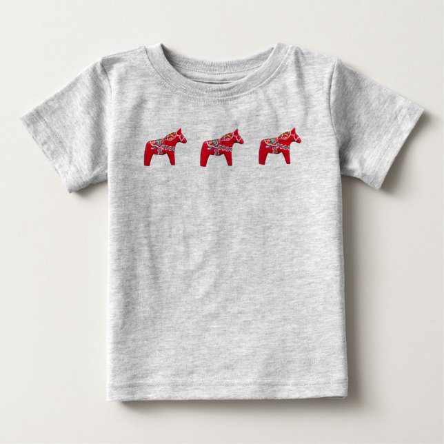 Dala Horse Baby Romper T-Shirt (Front)