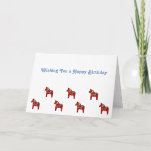 Dala Horse Birthday Card