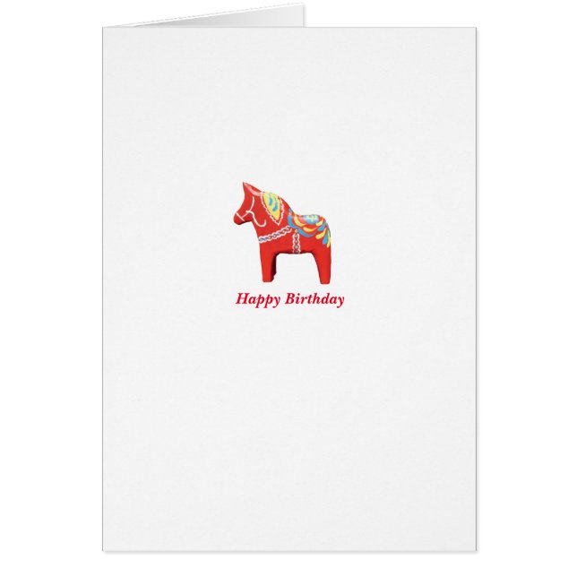 Dala Horse Birthday Card (Front)