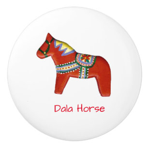 Dala horse ceramic knob
