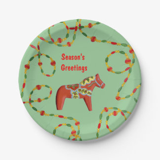 Dala Horse Christmas Plate