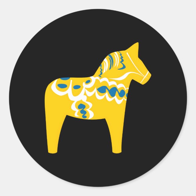 Dala Horse Dalarna Swedish Sweden Sverige Classic Round Sticker (Front)