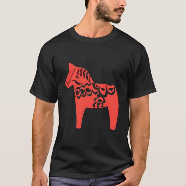 Dala Horse Dalarna Swedish Sweden Sverige T-Shirt (Front)