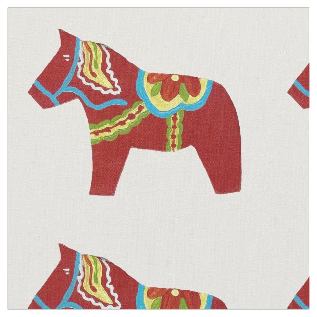 Dala Horse Fabric (Close Up)