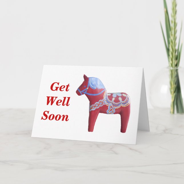 Dala Horse Get Well Card (Front)