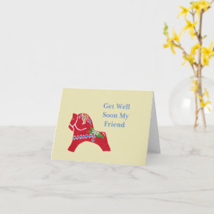 Dala Horse Get Well, Friendship Card