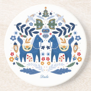 Dala Horse - Home Sweet Home Coaster