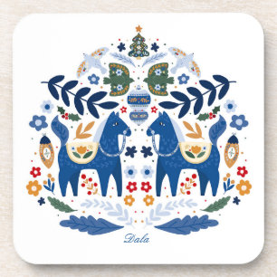 Dala Horse - Home Sweet Home Coaster
