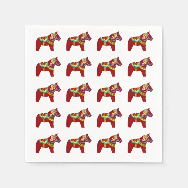 Dala Horse Paper Napkins (Front)