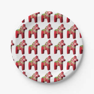 Dala Horse Paper Plate