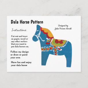 Dala Horse Pattern to Share Holiday Postcard