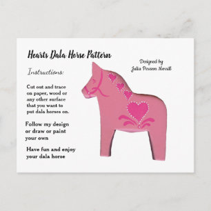 Dala Horse Pattern to Share Holiday Postcard