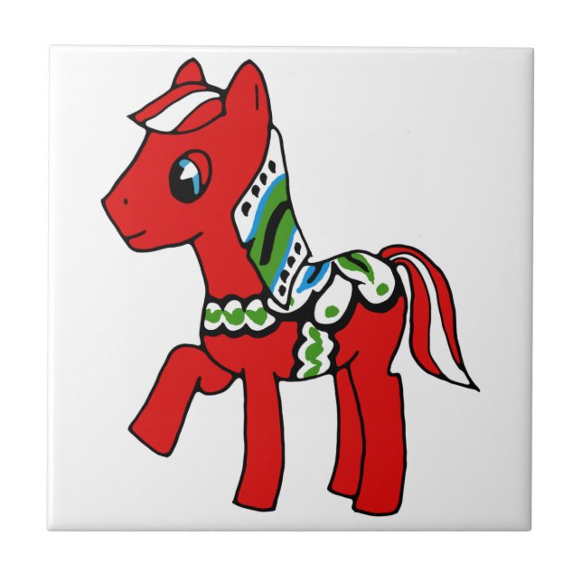 Dala Horse Pony Tile (Front)