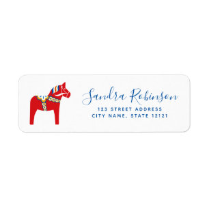 Dala horse return address label