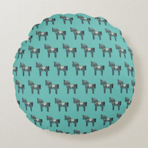 Dala horse round cushion