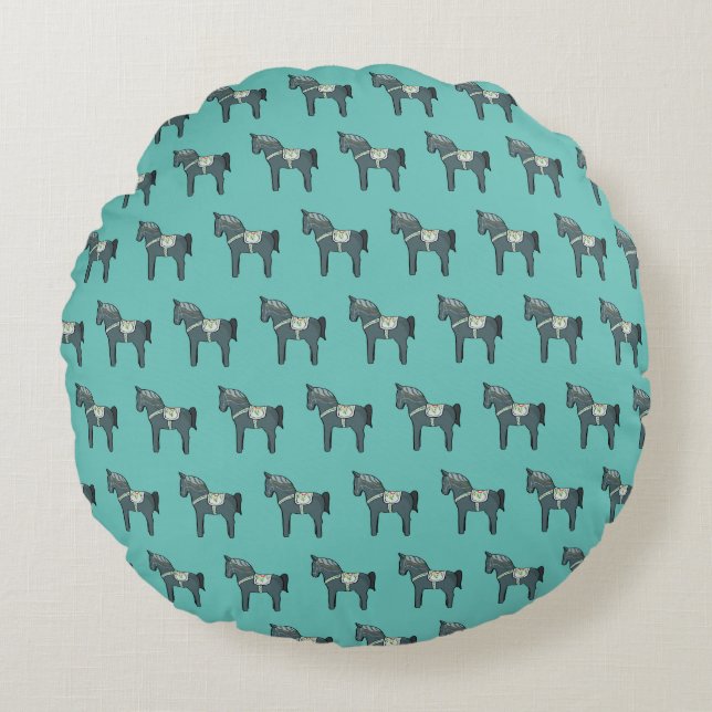 Dala horse round cushion (Front)