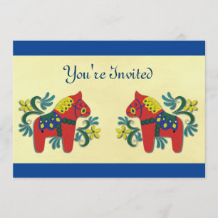 Dala Horse Scandinavian Party Invitation