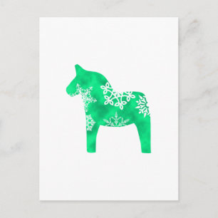 Dala Horse Snowflake Postcard