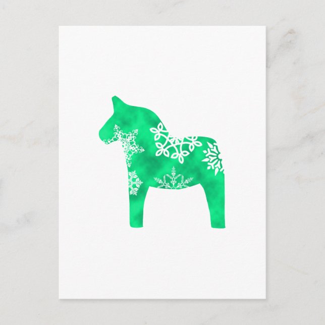 Dala Horse Snowflake Postcard (Front)